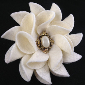 Handmade Pinwheel Felt Brooch or Hair Clip - 2 Flowers
