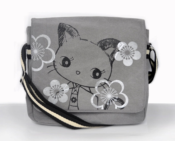 Kimono Kitty Canvas Vintage messenger bag
