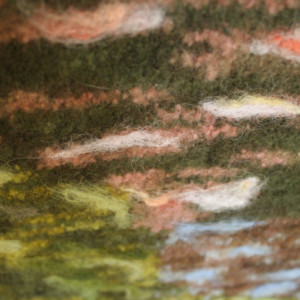 Felted Abstract "Sunset at the Lake" all in wool!