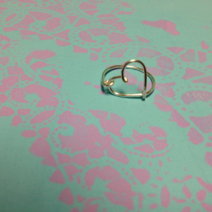 Heart Ring, Silver Heart Ring, Love Ring, Delicate Heart Ring, Open Heart Ring, Wire Heart Ring