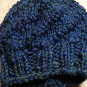 ONLY ONE Bright Blue Knit Slouchy Winter Hat