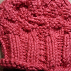 ONLY ONE Pink Knit Slouchy Winter Hat