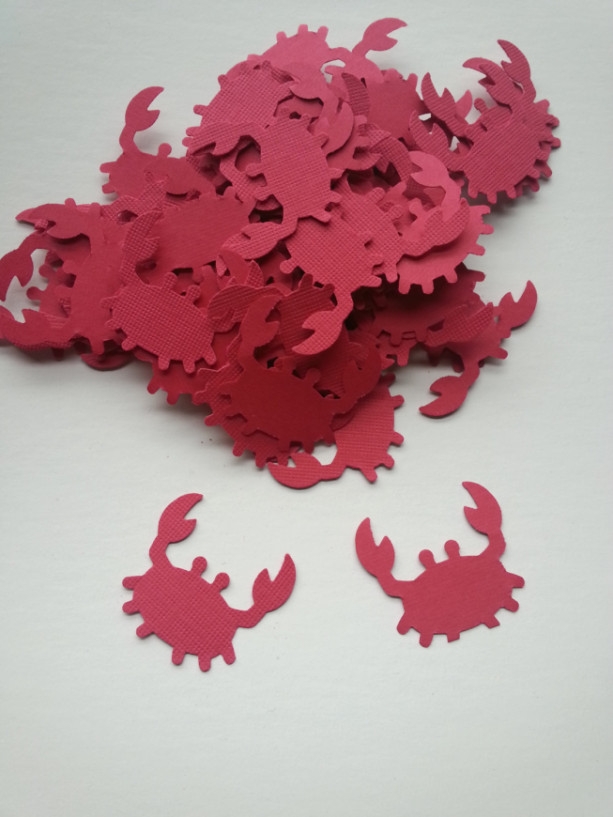 250crabs, YOU pick your color, Die Cut, confetti, card making, party table scatter, scrap booking, crafting