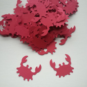 250crabs, YOU pick your color, Die Cut, confetti, card making, party table scatter, scrap booking, crafting