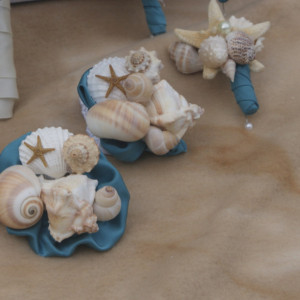 Seashell Corsage Samples for Prom, Spring Dance, Beach Weddings, And Destination Weddings