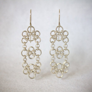 Chandelier Earrings - Argentium Sterling Silver Chainmaille - LUX Collection - nickel free