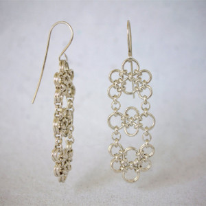 Chandelier Earrings - Argentium Sterling Silver Chainmaille - LUX Collection - nickel free