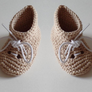 Newborn Gift. Summer Baby Booties. Ages 3-9 Month. Hand Knitted.100 % Bamboo yarn.
