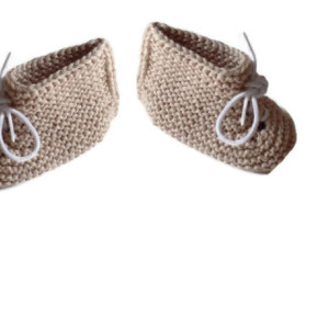 Newborn Gift. Summer Baby Booties. Ages 3-9 Month. Hand Knitted.100 % Bamboo yarn.