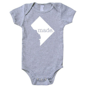 Washington DC 'Made.' Cotton One Piece Bodysuit - District of Columbia Infant Girl and Boy