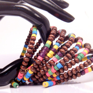 Wood Cuff Bracelet, Rainbow Wood Wrap, Wood Wrap Bracelet, Chunky Wrap Bracelet