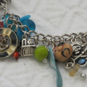 Pirate Theme Charm Bracelet--OOAK Artisan Eco-Friendly