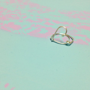 Heart Ring, Silver Heart Ring, Love Ring, Delicate Heart Ring Facing the Right, Open Heart Ring, Wire Heart Ring, Wire Love Ring