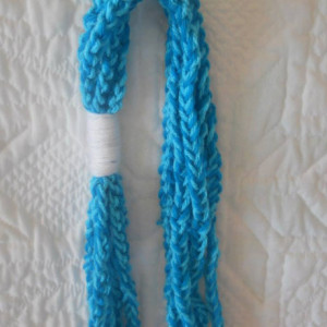 Blue and White Crocheted Scarf - Makes a Great Gift - Perfect for Summer or Spring - Great for Teenagers and Young Adults