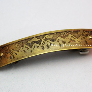 80MM Handmade Starry Night Etched Hair Clip  - Beautiful World Collection - Made to Order in Copper or Brass
