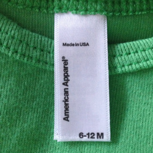 Green guitar baby onesie Cotton American Apparel one-piece bodysuit