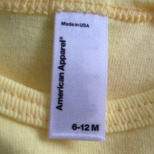 Yellow guitar baby onesie Cotton American Apparel one-piece bodysuit