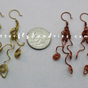 Tangled Three Vine Earrings - Tendrils of the Vine Collection - Available in Copper or Brass