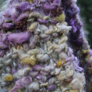 Hand Knit Chunky Cowl// handspun//handyed//mohair & wool with wooden button//FREE lotion bar with this purchase!