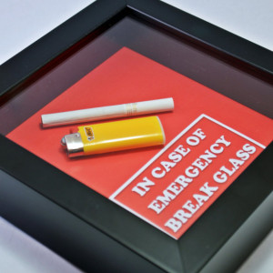 Gift for SMOKER Husband, Wife, Men, Women, Gift for Boyfriend, Girlfriend, Valentine -In Case of Emergency Break Glass (Cigarette & Lighter)