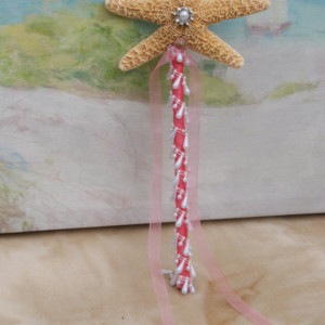 Coral Flower Girl  Starfish Wand for Beach, Destination, Cruise, Seaside, Summer Wedding, Wedding Accessories