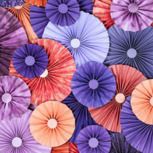 40pc Set of purple coral Paper Pinwheel's Rosette paper Flower Party Decoration wedding birthday shower pinwheel decour pinwheels photobootl