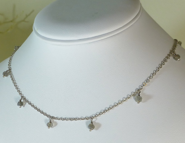 Gemstone & Sterling Silver Journey Necklace,labradorite,bali silver, cute necklace, gemstone necklace, cute necklace, pearl, customize