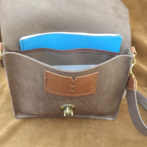 Rustic Brown Leather Satchel Messenger Bag  Steampunk
