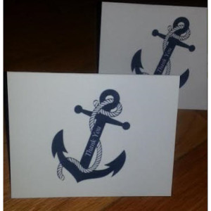 Nautical Anchor Thank you Cards / Party Invite / Note Cards - Set of 25
