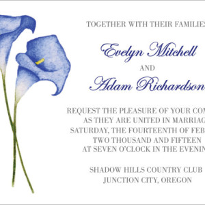 Traditional Wedding Invitation and RSVP Card with Option of Adding a Directions and/or Accommodations Card - Calla Lilies - Printable