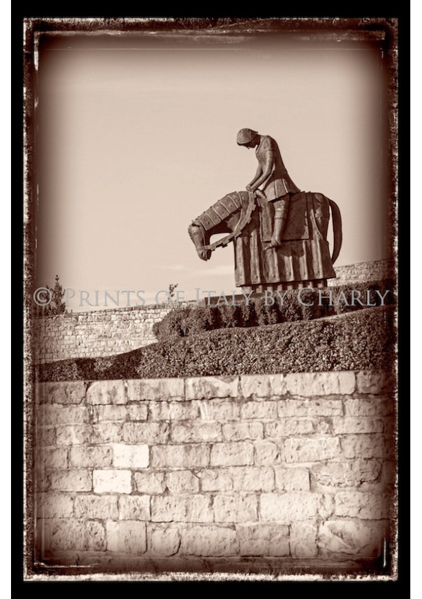St Francis Returns from Crusades - 12" x 18" Italy print | St Francis Assisi Crusades Statue Photography Home Decor Wall Decor Wall Art Print Umbria Italy Photography Italy Prints Framable Print Art Travel Photography Photos