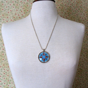 Flower Pendant - Daisy Necklace - 24 inch Necklace - Bizarre Handmade Jewelry