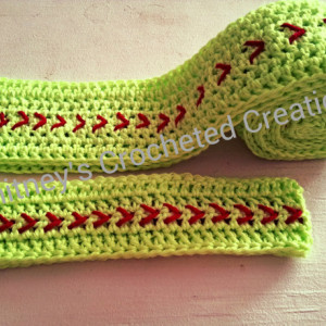 crochet baseball scarf and headband set your choice of size