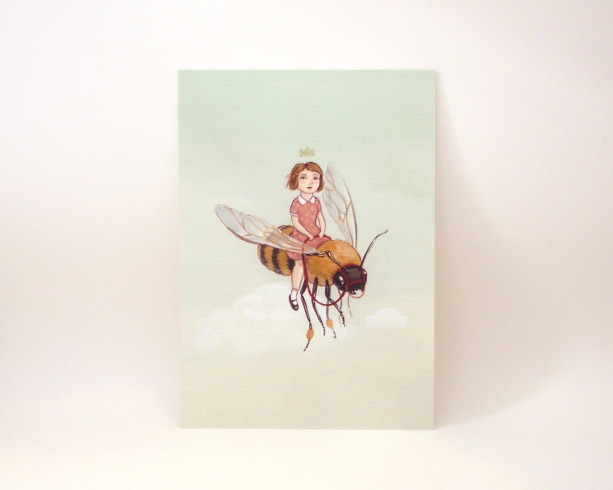 The Little Queen - Girl and Bee Print