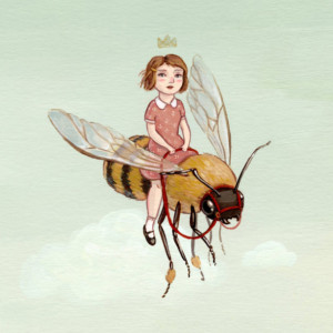 The Little Queen - Girl and Bee Print