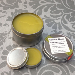 Small Salve Sample Pack 4- 1/2 oz Tins: Black Drawing Salve, Muscle and Joint Balm, Mom's Marigold Salve and Double Duty Duo Salve