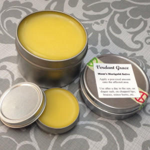 Small Salve Sample Pack 4- 1/2 oz Tins: Black Drawing Salve, Muscle and Joint Balm, Mom's Marigold Salve and Double Duty Duo Salve