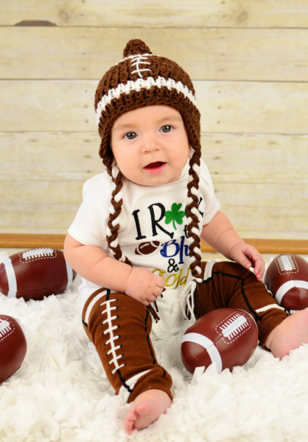 Football Beanie - Sports Photo Prop, football hat, football clothing, fall hat, kids football hat
