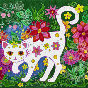 18" x 24" Original Art Poster Print "Cat" by Jane Poliwczynski