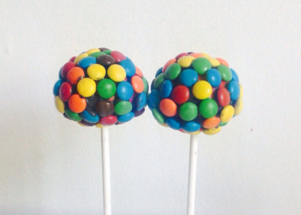 M& M Cake Pops (party favor, candy buffet, dessert table) 