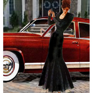 Retro  1951 Fabulous Hour Glass Skirt Matte Jersey  Or Stretch Velvet Made To Order