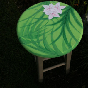 Handpainted barstool, Tropical, Flowers, Palm (or your Individual design)