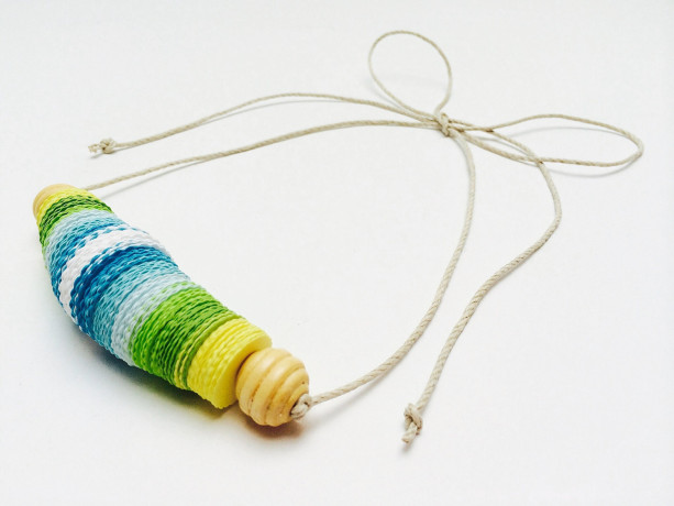 Paper necklace, Paper beads, adjustable necklace, summer necklace, white, blue, green, yellow, hypoallergenic, metal free jewelry