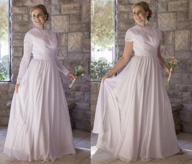 Aliyah Modest Chiffon Wedding Dress