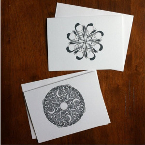 Mandala Notecards, lineart, hand drawn, pen and ink