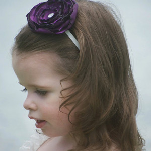 Hand Singed Flower Headband- Newborn Photography Prop-headband-photo prop