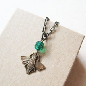 Insect Necklace Bug Charm Necklace Insect Jewelry for Women