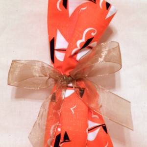 Reusable Orange Nautical Wine Bottle Gift Bag & Ribbon