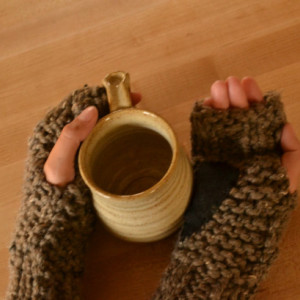 Your Heart In My Palm Knitted Fingerless Gloves | Hand Warmers