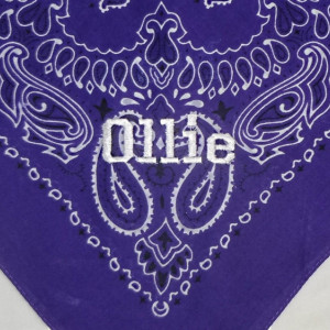 GLOW in the DARK Purple Dog Bandana with You Pup's Name in White Embroidery